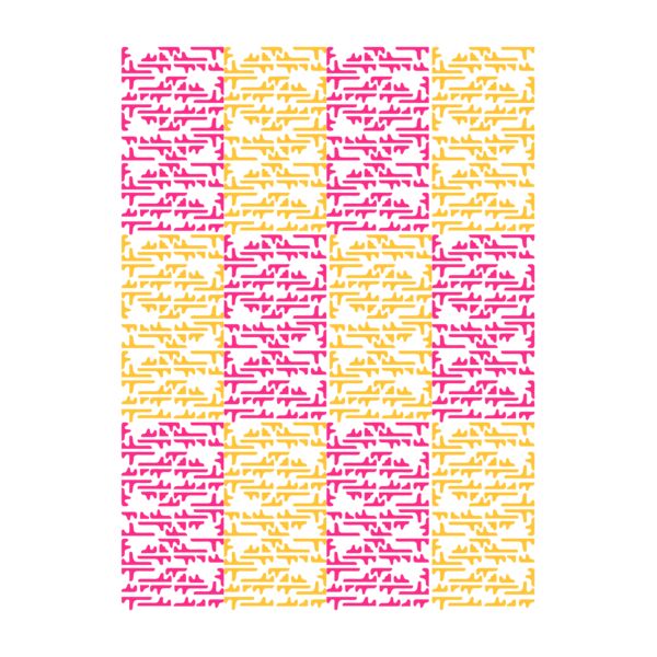 Rudi Monogram pinkyellow 50x70cm Thumbnail